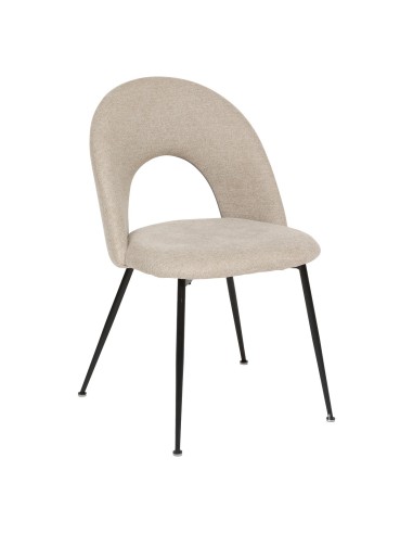 Lot De 4 Chaises De Table Raven En Tissu Beige Atmosphera