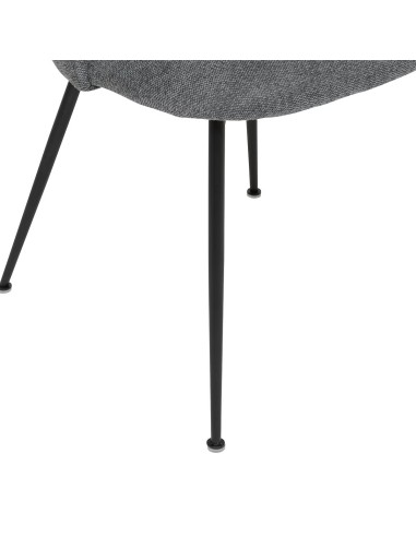 Lot De 4 Chaises De Table Raven En Tissu Gris Atmosphera