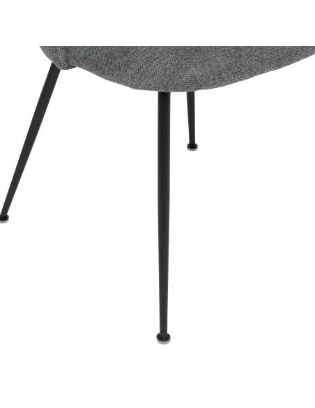 Lot De 4 Chaises De Table Raven En Tissu Gris Atmosphera
