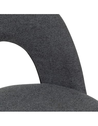Lot De 4 Chaises De Table Raven En Tissu Gris Atmosphera