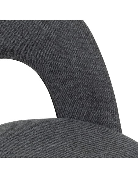 Lot De 4 Chaises De Table Raven En Tissu Gris Atmosphera