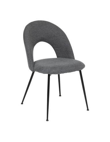 Lot De 4 Chaises De Table Raven En Tissu Gris Atmosphera