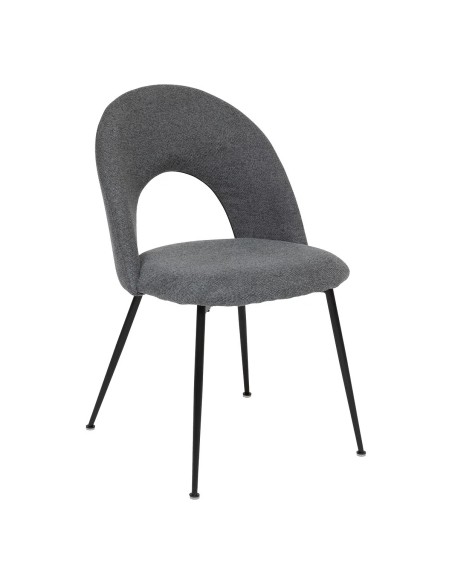 Lot De 4 Chaises De Table Raven En Tissu Gris Atmosphera