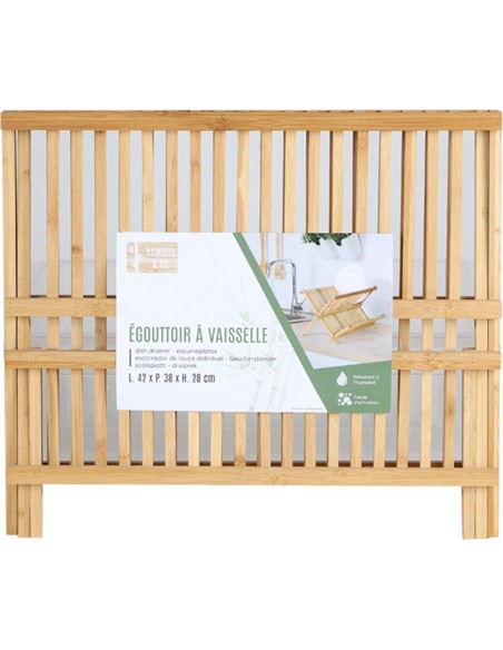 Égouttoir À Vaisselle Pliant Bambou Bambou & Co