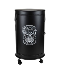 Bar Bidon Avec Roulettes Loft & Metal Noir Atmosphera