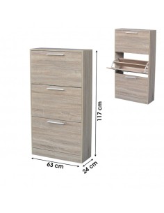 Range Chaussures 3 Tiroirs Pratik Beige Five 2