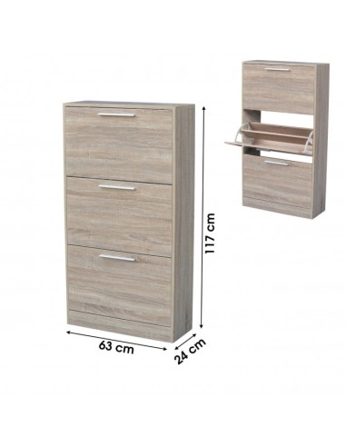 Range Chaussures 3 Tiroirs Pratik Beige Five