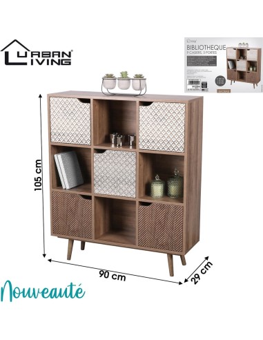 Bibliothèque 9 Casiers Marron Atmosphera