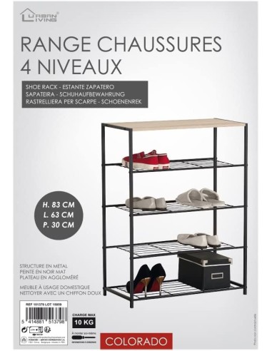 Étagère Range Chaussures 4 Niveaux Five