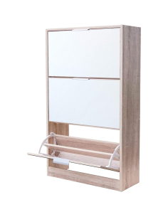 Range Chaussures 3 Tiroirs Miroir Blanc Five 2