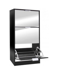 Range Chaussures 3 Tiroirs Miroir Noir Five 2