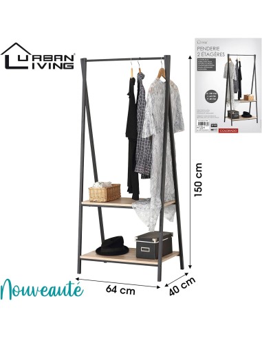 Penderie Avec 2 Étagères Noir Five