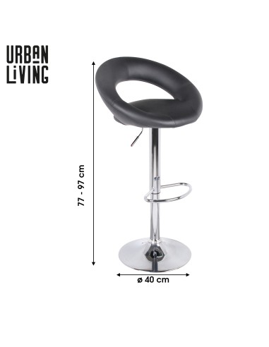 Lot De 2 Tabourets De Bar PU We Love Noir Atmosphera