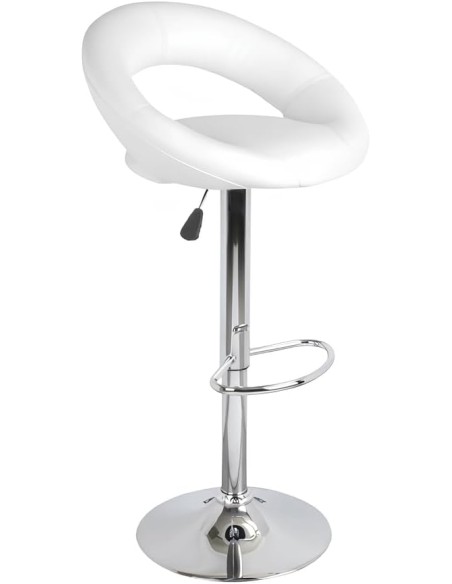 Lot De 2 Tabourets De Bar PU We Love Blanc Atmosphera