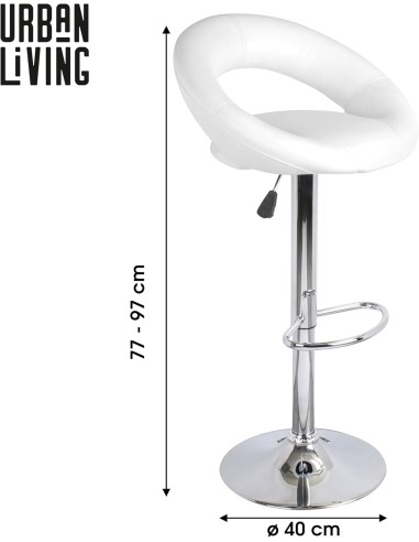 Lot De 2 Tabourets De Bar PU We Love Blanc Atmosphera