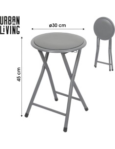 Tabouret Pliable PVC Gris Atmosphera 2