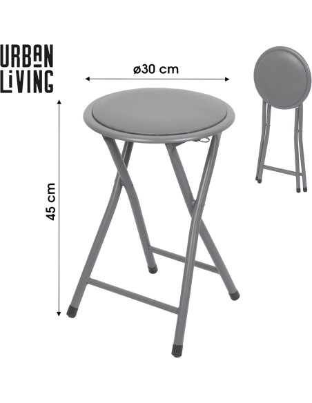 Tabouret Pliable PVC Gris Atmosphera