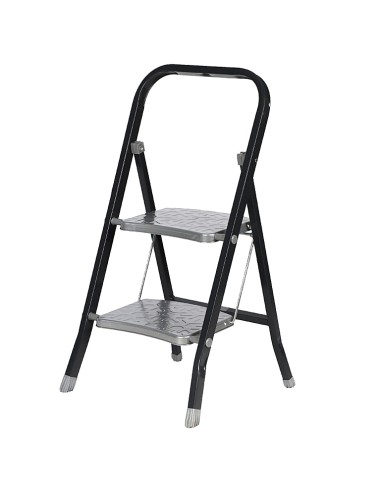 Escabeau Pliable 2 marches Noir Atmosphera