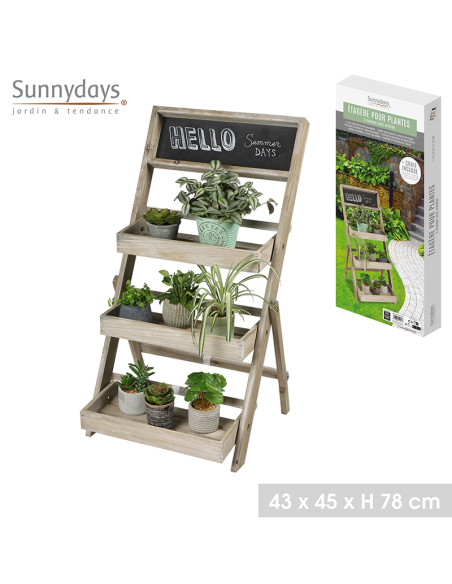 Étagère Pour Plantes 3 Niveaux Beige Five