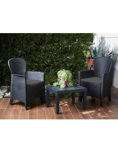 Salon De Jardin 3 Pièces Akita Noir Five 2