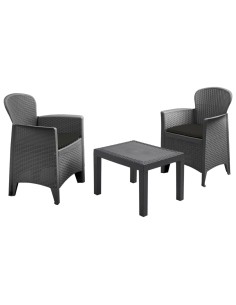 Salon De Jardin 3 Pièces Akita Noir Five