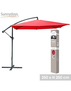 Parasol Déporte Rond Rouge D250 Five 2