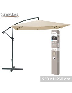 Parasol Déporte Rond Beige D250 Five 2