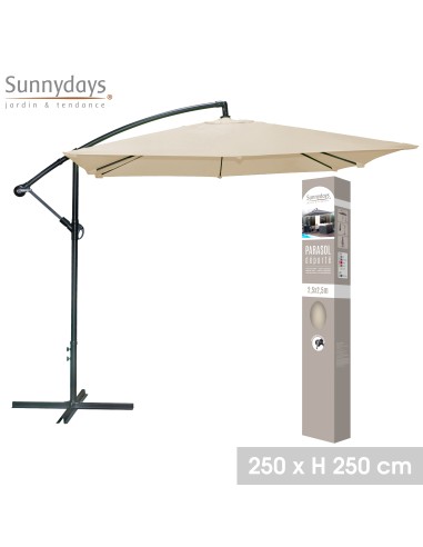 Parasol Déporte Rond Beige D250 Five
