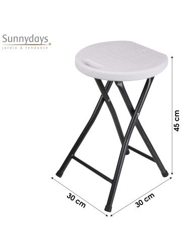 Tabouret Pliable D30 Blanc Five