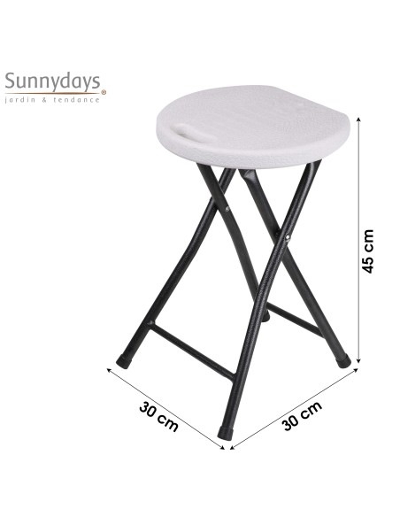 Tabouret Pliable D30 Blanc Five