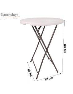 Table Mange Debout Pliable D80 Blanc Five 2