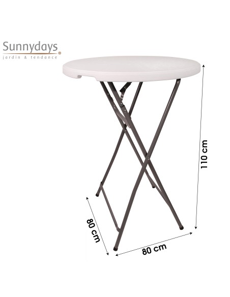 Table Mange Debout Pliable D80 Blanc Five