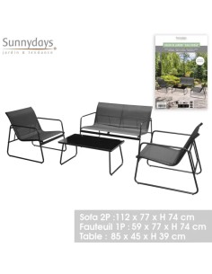 Salon De Jardin 4 Places Cala Rossa Gris Five 2