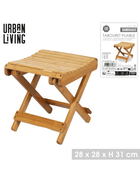 Tabouret Pliable En Bambou Atmosphera