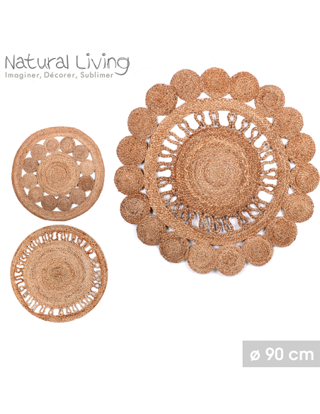Tapis En Jute D90 Model 3 Naturel Atmosphera