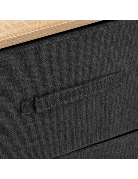 Table De Chevet 2 Tiroirs Tissa Gris Foncé Five