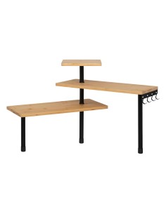 Étagère D'angle 3 Niveaux Bambou Et Inox Five