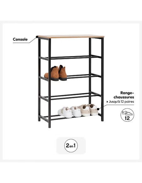 Meuble Range Chaussures Aliaj 12 Paires Beige Five