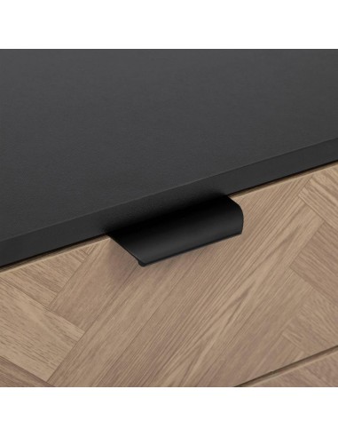 Table De Chevet 2 Tiroirs Chevrons Noir Five