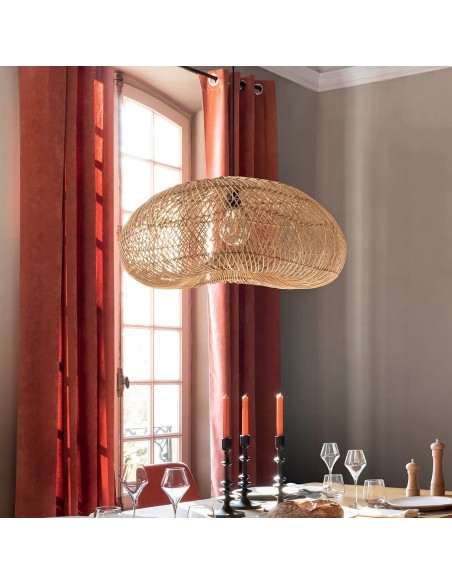 Suspension Jeny D68 En Rotin Beige Atmosphera