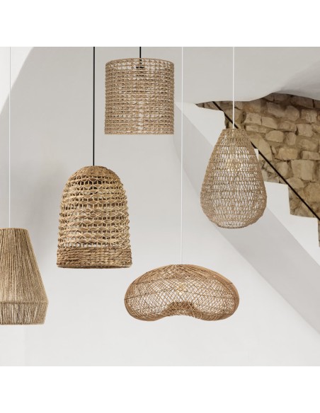 Suspension Jeny D68 En Rotin Beige Atmosphera