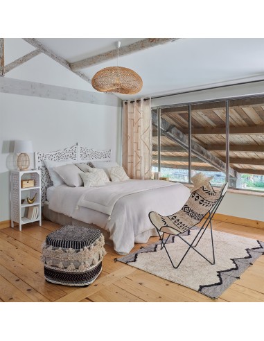 Suspension Jeny D68 En Rotin Beige Atmosphera