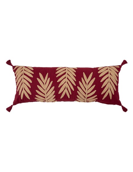 Coussin Décoratif Brodé Yucatan Bordeaux 80x30 Atmosphera