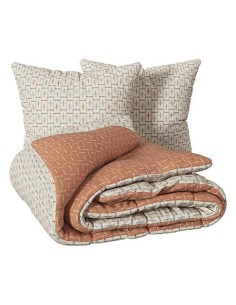 Parure De Lit Imprimée Posei 240x220 Beige Atmosphera