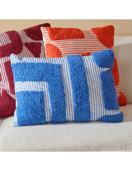 Coussin Décoratif Poppy 38x58 Bleu Atmosphera