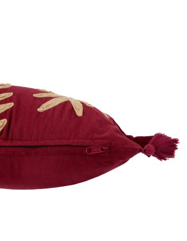 Coussin Décoratif Brodé Yucatan Bordeaux 80x30 Atmosphera