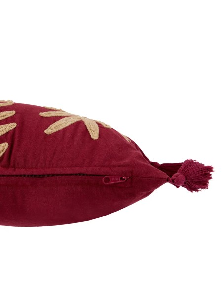 Coussin Décoratif Brodé Yucatan Bordeaux 80x30 Atmosphera