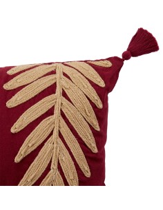 Coussin Décoratif Brodé Yucatan Bordeaux 80x30 Atmosphera 2