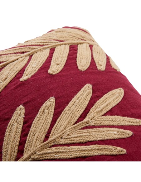 Coussin Décoratif Brodé Yucatan Bordeaux 80x30 Atmosphera