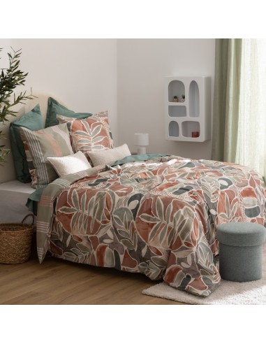 Parure De Lit Imprimée Alvaro Vert Céladon 240x220 Atmosphera